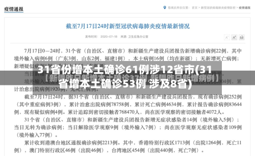 31省份增本土确诊61例涉12省市(31省增本土确诊53例 涉及8省)-第2张图片