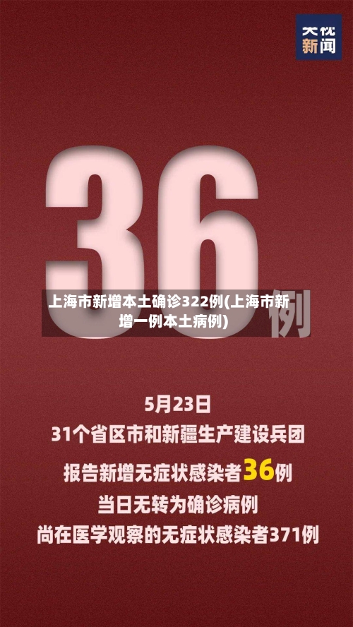 上海市新增本土确诊322例(上海市新增一例本土病例)