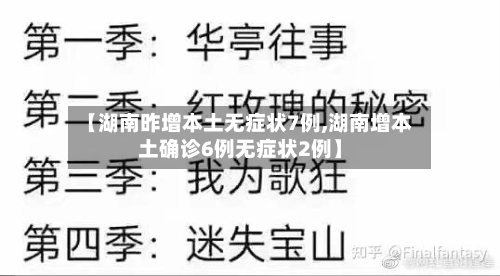 【湖南昨增本土无症状7例,湖南增本土确诊6例无症状2例】-第2张图片