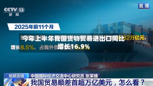 今年上半年我国货物贸易进出口同比增长16.9%
