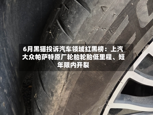 6月黑猫投诉汽车领域红黑榜：上汽大众帕萨特原厂轮胎轮胎低里程、短年限内开裂
