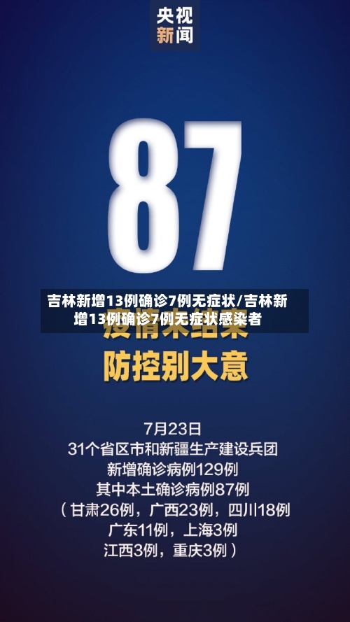 吉林新增13例确诊7例无症状/吉林新增13例确诊7例无症状感染者