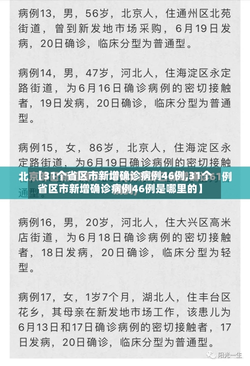 【31个省区市新增确诊病例46例,31个省区市新增确诊病例46例是哪里的】-第3张图片