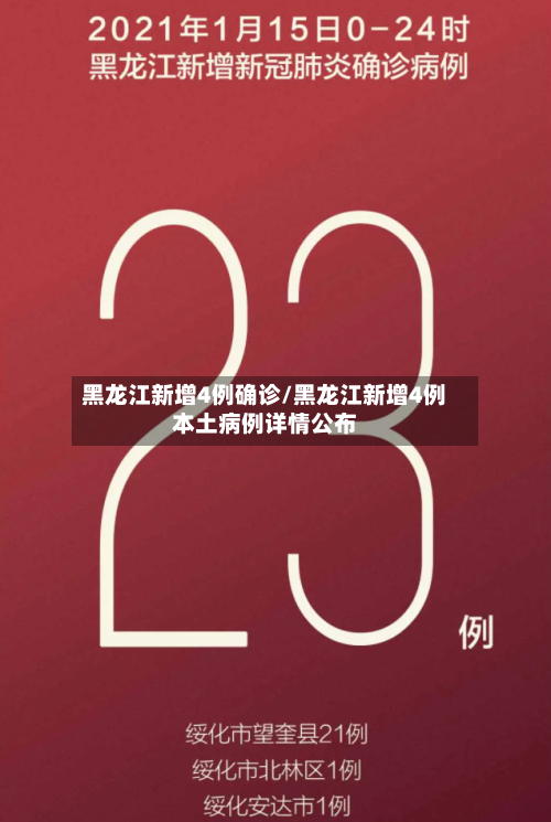 黑龙江新增4例确诊/黑龙江新增4例本土病例详情公布