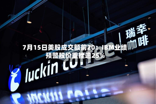 7月15日美股成交额前20：IBM业绩预警股价重挫逾25%