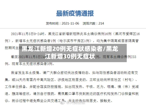 黑龙江新增20例无症状感染者/黑龙江新增30例无症状-第2张图片