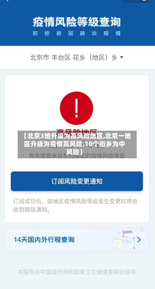 【北京3地升级为高风险地区,北京一地区升级为疫情高风险,10个街乡为中风险】-第3张图片