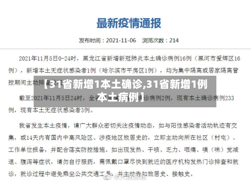 【31省新增1本土确诊,31省新增1例本土病例】-第3张图片