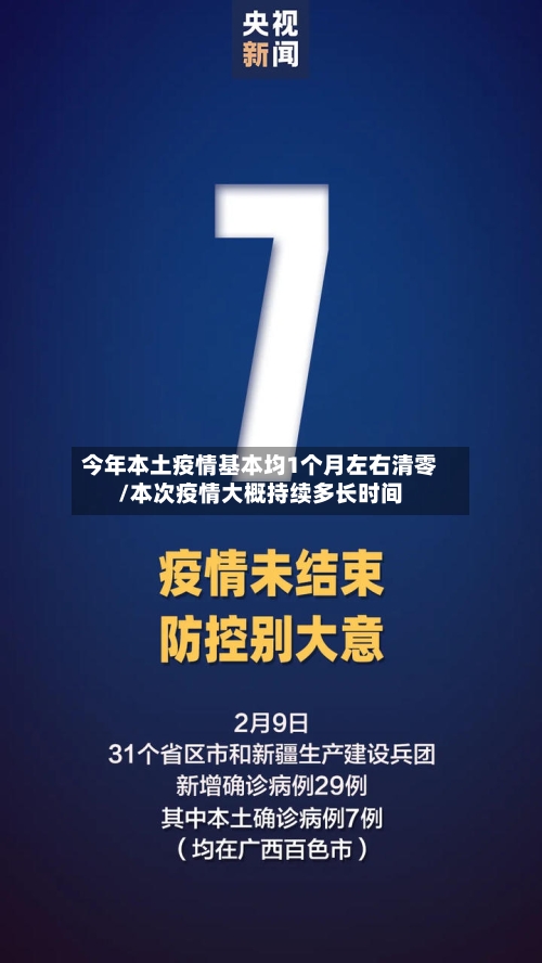 今年本土疫情基本均1个月左右清零/本次疫情大概持续多长时间
