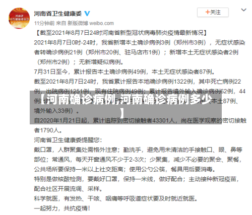 【河南确诊病例,河南确诊病例多少】