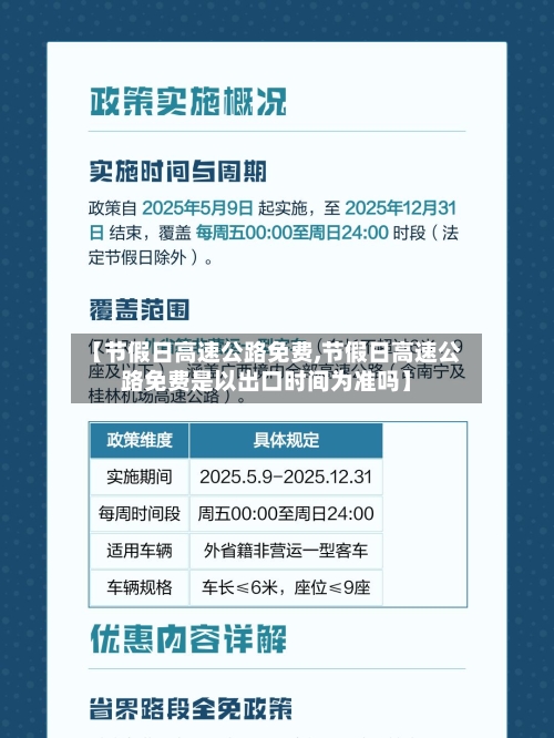 【节假日高速公路免费,节假日高速公路免费是以出口时间为准吗】-第3张图片