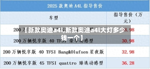 【新款奥迪a4l,新款奥迪a4l大灯多少钱一个】-第2张图片
