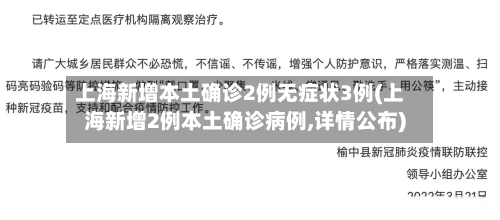 上海新增本土确诊2例无症状3例(上海新增2例本土确诊病例,详情公布)-第2张图片
