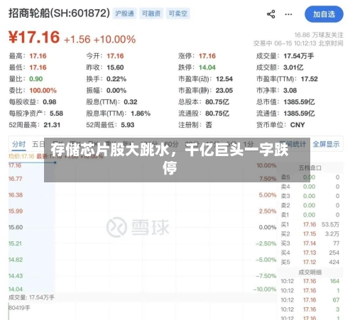 存储芯片股大跳水，千亿巨头一字跌停