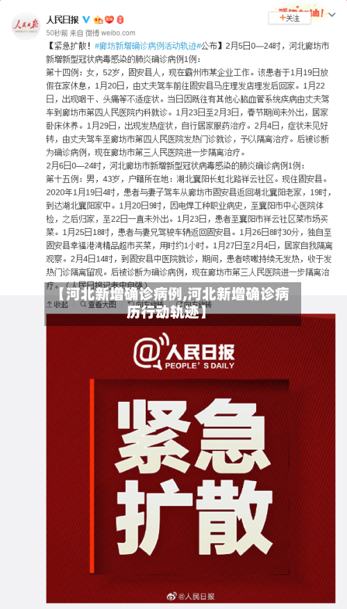【河北新增确诊病例,河北新增确诊病历行动轨迹】