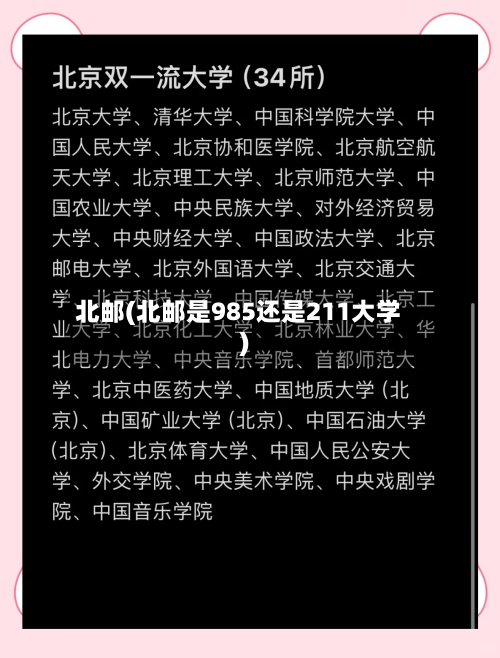 北邮(北邮是985还是211大学)-第2张图片