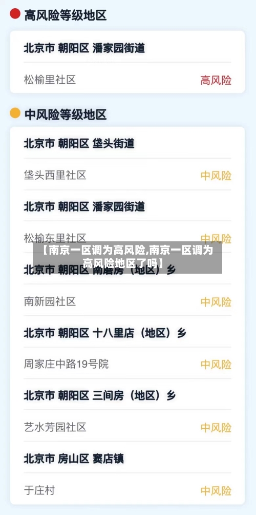 【南京一区调为高风险,南京一区调为高风险地区了吗】