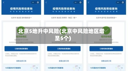 北京5地升中风险(北京中风险地区增至5个)