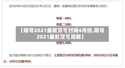 【限号2021最新限号时间4月份,限号2021最新限号周期】