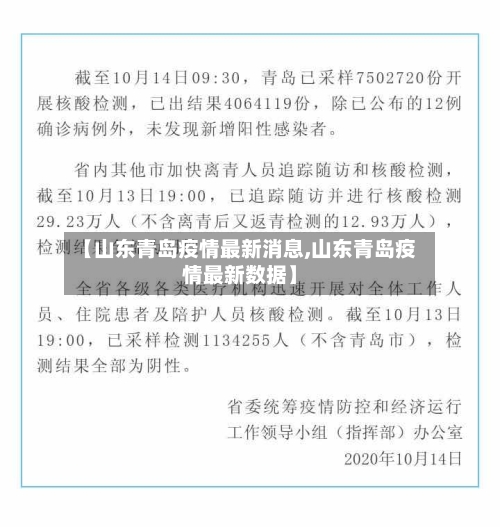 【山东青岛疫情最新消息,山东青岛疫情最新数据】