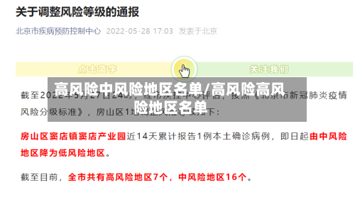 高风险中风险地区名单/高风险高风险地区名单