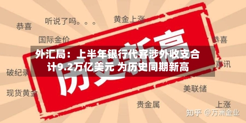 外汇局：上半年银行代客涉外收支合计9.2万亿美元 为历史同期新高-第2张图片