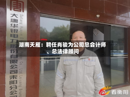 湖南天雁：聘任肖骏为公司总会计师	、总法律顾问-第2张图片
