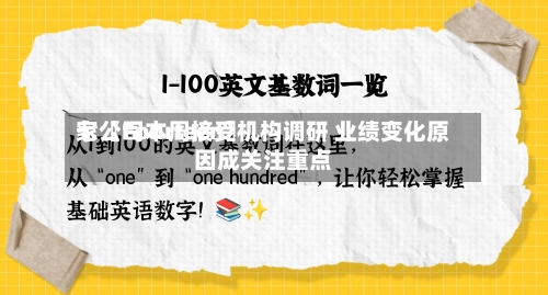 七〖Fourteen〗、家公司本周接受机构调研 业绩变化原因成关注重点