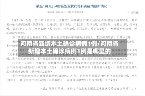 河南省新增本土确诊病例1例/河南省新增本土确诊病例1例是哪里的-第2张图片