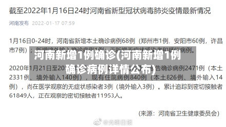 河南新增1例确诊(河南新增1例确诊病例详情公布)-第3张图片