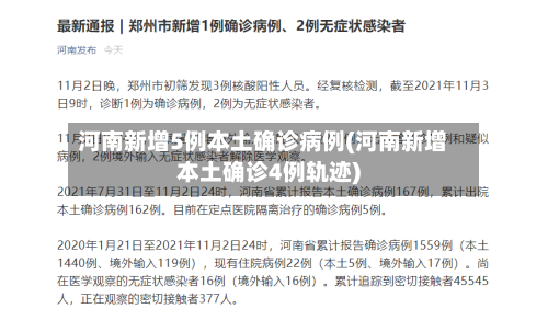 河南新增5例本土确诊病例(河南新增本土确诊4例轨迹)-第2张图片