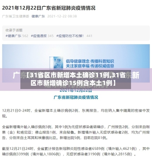 【31省区市新增本土确诊11例,31省区市新增确诊15例含本土1例】
