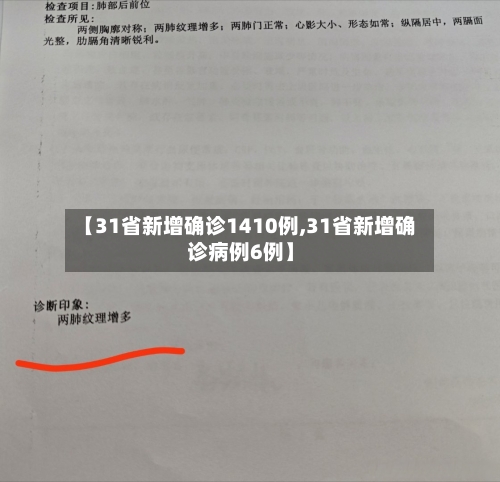 【31省新增确诊1410例,31省新增确诊病例6例】