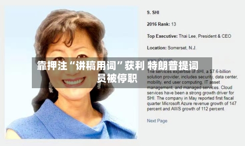 靠押注“讲稿用词”获利 特朗普提词员被停职-第3张图片