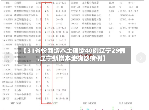 【31省份新增本土确诊40例辽宁29例,辽宁新增本地确诊病例】