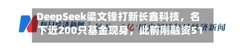 DeepSeek梁文锋打新长鑫科技，名下近200只基金现身，此前刚融资510亿-第3张图片