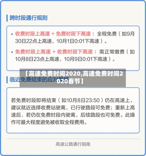 【高速免费时间2020,高速免费时间2020春节】