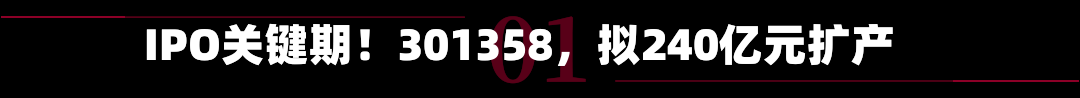 IPO关键期！301358，拟240亿元扩产