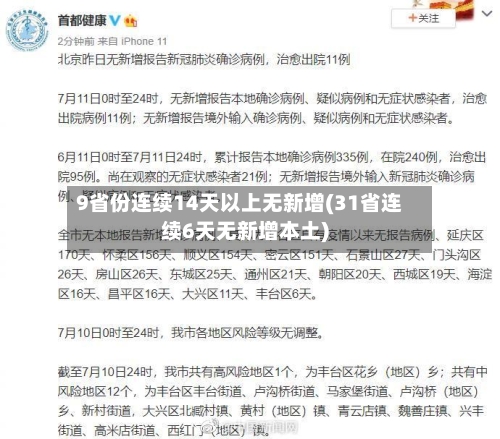 9省份连续14天以上无新增(31省连续6天无新增本土)