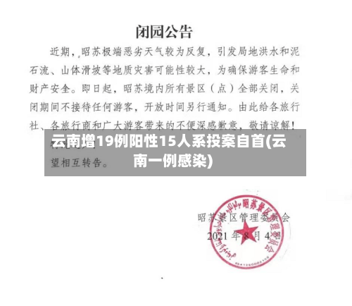 云南增19例阳性15人系投案自首(云南一例感染)