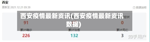 西安疫情最新资讯(西安疫情最新资讯数据)