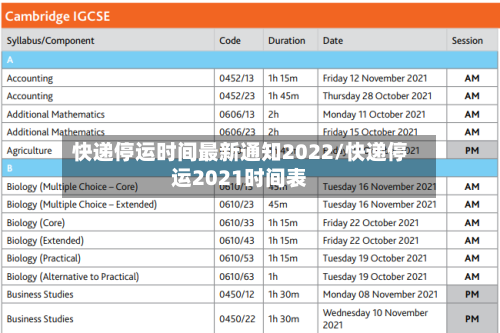 快递停运时间最新通知2022/快递停运2021时间表-第2张图片