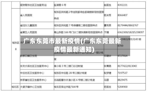 广东东莞市最新疫情(广东东莞最新疫情最新通知)-第2张图片
