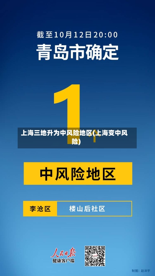 上海三地升为中风险地区(上海变中风险)