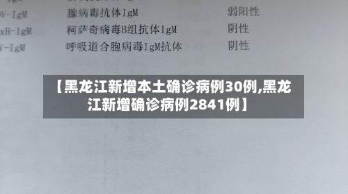 【黑龙江新增本土确诊病例30例,黑龙江新增确诊病例2841例】