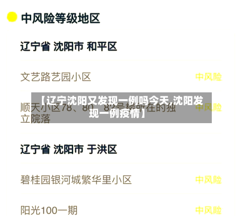 【辽宁沈阳又发现一例吗今天,沈阳发现一例疫情】-第2张图片