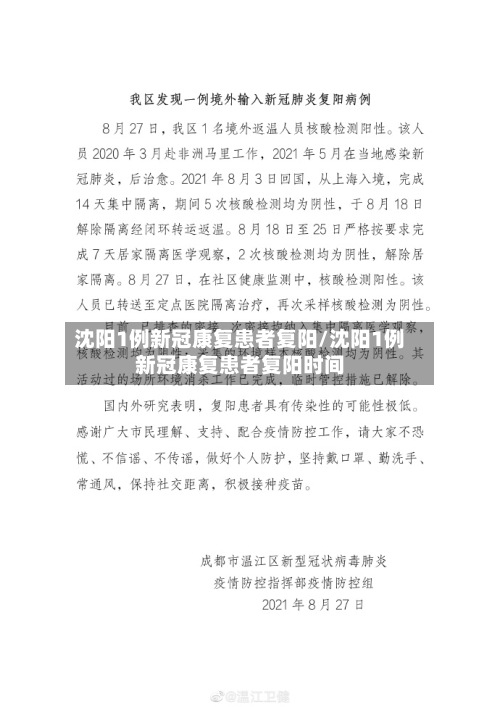 沈阳1例新冠康复患者复阳/沈阳1例新冠康复患者复阳时间-第2张图片