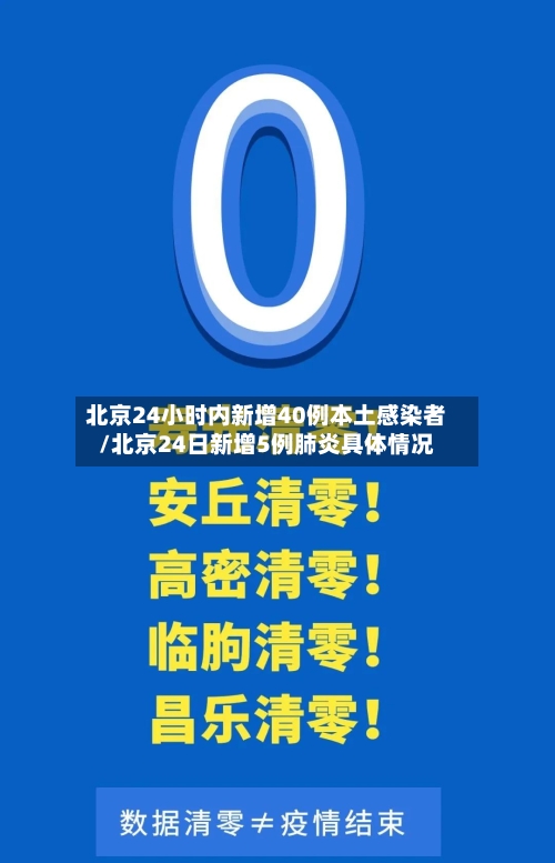 北京24小时内新增40例本土感染者/北京24日新增5例肺炎具体情况