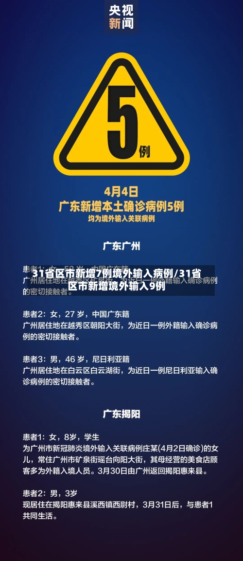 31省区市新增7例境外输入病例/31省区市新增境外输入9例-第2张图片