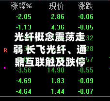 光纤概念震荡走弱 长飞光纤、通鼎互联触及跌停-第2张图片